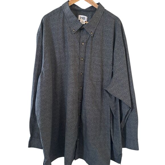 HB‎ Harbor Bay Men Button Shirt Size 4XLT Long Sleeve Abstract Office Prep City - Picture 1 of 11